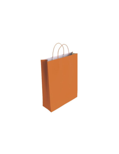 BOLSA PAPEL CON ASAS CELULOSA NARANJA S 24X10X32 CM BISMARK 329833