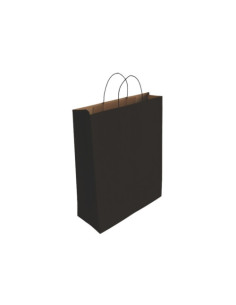 BOLSA PAPEL CON ASAS CELULOSA NEGRA L 32X14X40 CM BISMARK 329843