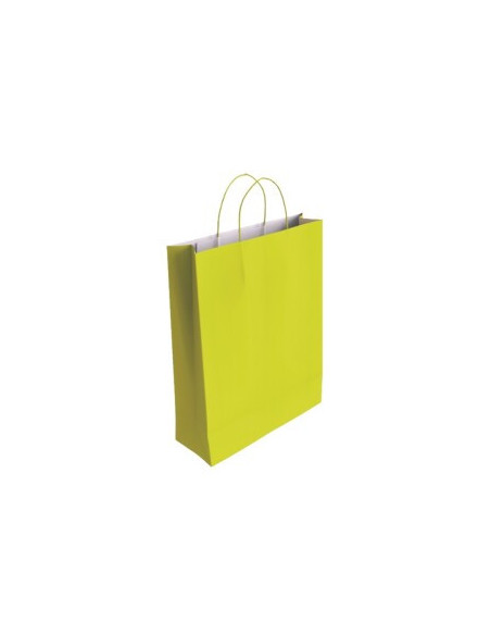 BOLSA PAPEL CON ASAS CELULOSA PISTACHO M 27X12X37 CM BISMARK 329822