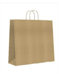 BOLSA PAPEL CON ASAS KRAFT MARRON L 32X14X40 CM BISMARK 329839