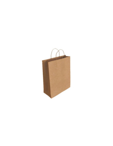 BOLSA PAPEL CON ASAS KRAFT MARRON XS 18X8X24 CM BISMARK 329836