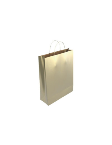 BOLSA PAPEL CON ASAS KRAFT ORO S 24X10X32 CM BISMARK 329845