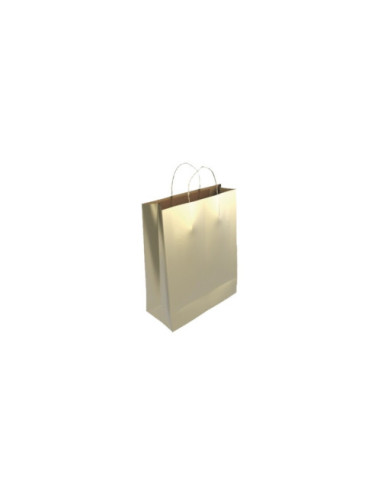 BOLSA PAPEL CON ASAS KRAFT ORO XS 18X8X24 CM BISMARK 329844