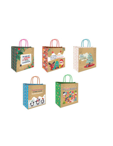 BOLSA KRAFT NAVIDAD MENSAJES BISMARK 331662