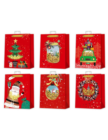 BOLSA NAVIDAD ROJA C/ CONFETTI BISMARK 332865