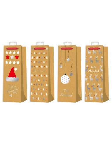 BOLSA BOTELLAS NAVIDAD KRAFT&FOIL BISMARK 332863