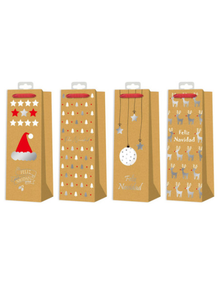 BOLSA BOTELLAS NAVIDAD KRAFT&FOIL BISMARK 332863