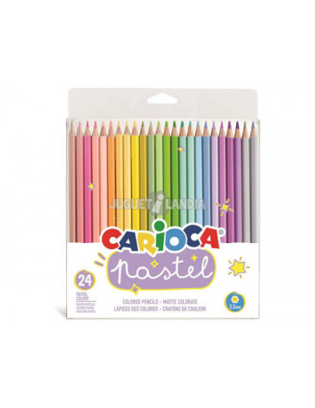 BOLSA PVC 24 LAPICES PASTEL CARIOCA 43310