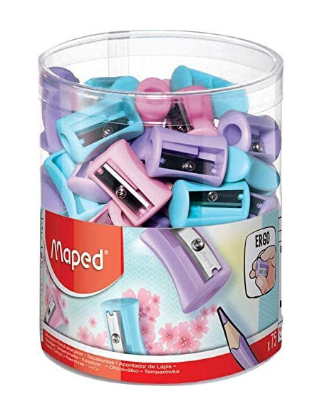 BOTE 75 SACAPUNTAS VIVO PASTEL 1 ORIFICIO MAPED 63011