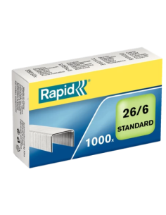 CAJA 1.000 GRAPAS RAPID STANDARD 26/6 MM GALVANIZADA RAPID 24861300