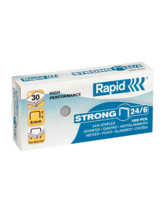 CAJA 1.000 GRAPAS RAPID STRONG 24/6 MM GALVANIZADA RAPID 24855800