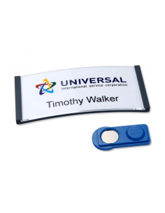 CAJA 10 PORTANOMBRES POLAR BADGE ANTRACITA CON IMÁN–30 X 65 MM AVERY 4835G-M