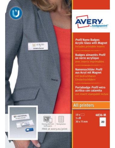 CAJA 10 PORTANOMBRES PROFIL BADGE CON IMÁN–27 X...