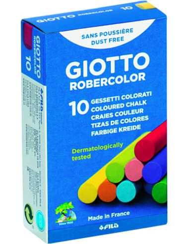 CAJA 10 TIZAS COLORES SURTIDOS GIOTTO F538900