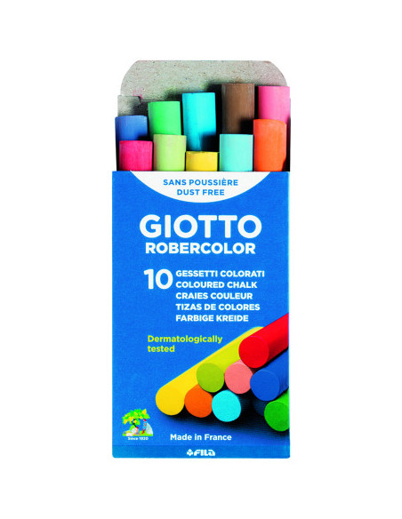 CAJA 10 TIZAS PARA PIZARRA COLORES SURTIDOS GIOTTO F538900