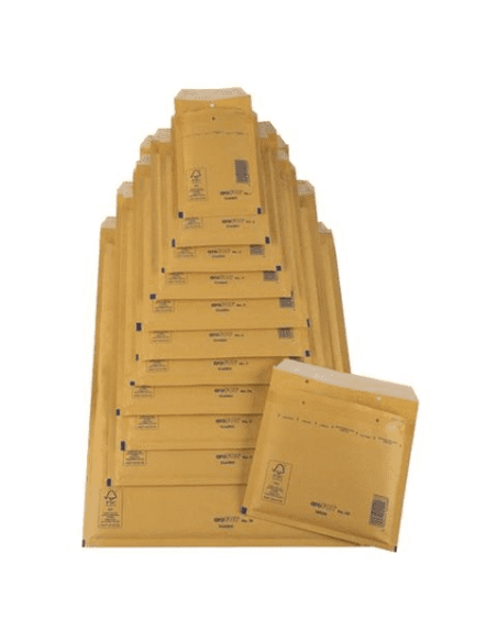 CAJA 100 BOLSAS AIR BAG ACOLCHADA Nº 16 KRAFT AUTOADHESIVO TAMAÑO MEDIDA INTERIOR 220X340