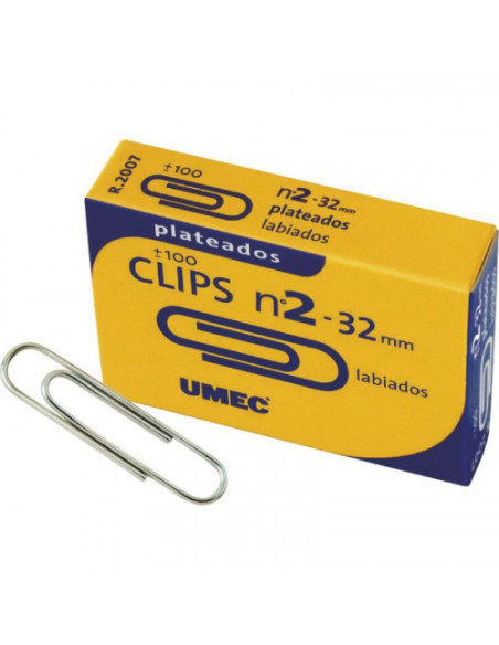 CAJA 100 CLIP NIQUELADO 32 MM U200304 UMEC