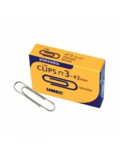 CAJA 100 CLIP PLATEADO 42MM U200800 UMEC