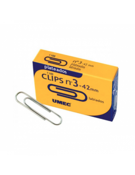 CAJA 100 CLIP PLATEADO 42MM U200800 UMEC