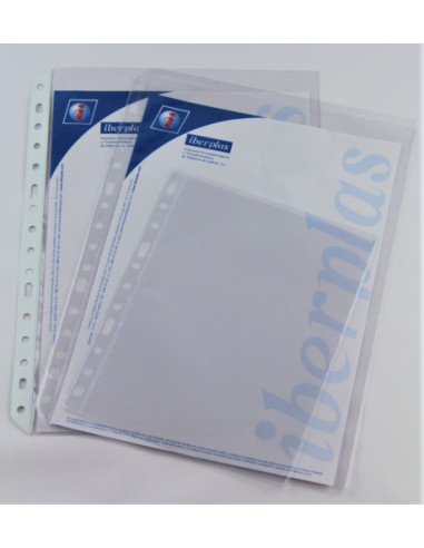 CAJA 100 FUNDAS FORMATO CUARTO PVC CRISTAL EXTRA 100 MICRAS MULTITALADRO IBERPLAS 201100