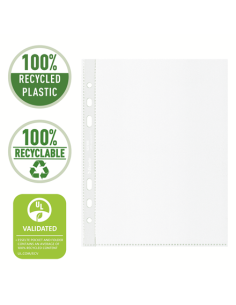 CAJA 100 FUNDAS POLIPROPILENO MULTITALADRO REFORZADA PIEL NARANJA A5 RECYCLE 70 MICRAS ESSELTE 627495 2