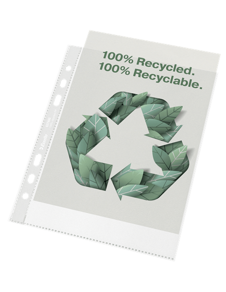 CAJA 100 FUNDAS POLIPROPILENO MULTITALADRO REFORZADA PIEL NARANJA A5 RECYCLE 70 MICRAS ESSELTE 627495