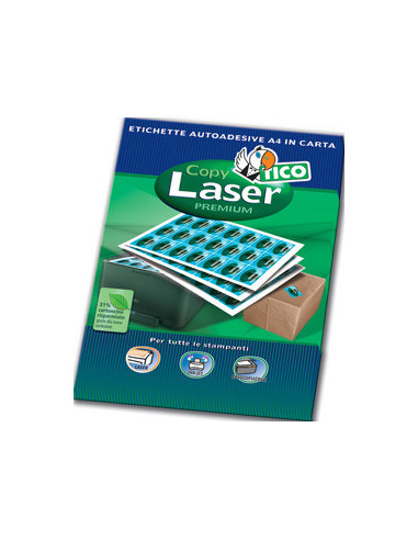 CAJA 100 HOJAS ETIQUETAS BLANCAS CON ESQUINAS REDONDAS-LÁSER/LÁSER DE COLOR/INYECCIÓN DE TINTA/FOTOCOPIADORAS-199X289 MM TICO LP