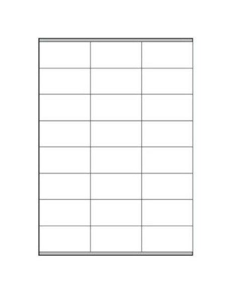 CAJA 100 HOJAS ETIQUETAS BLANCAS CON MÁRGENES-LÁSER/INYECCIÓN DE TINTA/FOTOCOPIADORAS-70X36 MM MEGASTAR LP4MS-7036