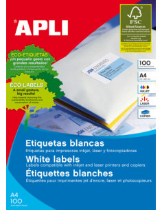 CAJA 100 HOJAS ETIQUETA BLANCA ILC 105X74 1279 APLI