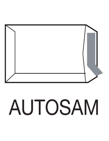 CAJA 250 BOLSAS DIN C4 (229X324) OFSSET BLANCO 100 GRS. V.D. 50X110 B.220 D.20 AUTOSAM AUTOADHESIVO CON TIRA SILICONA SAM 148900