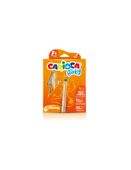 CAJA 6 LÁPICES 3 EN 1 + SACAPUNTAS CARIOCA BABY 42817