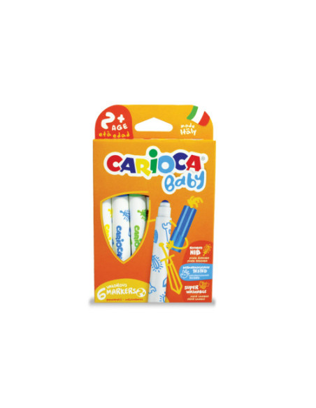 CAJA 6 ROTULADORES VALOROUS MARKER CARIOCA BABY 42813