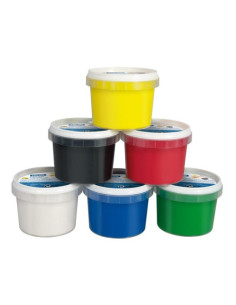 CAJA 6 TARROS 100ML DE PINTURA DEDOS COLORES SURTIDOS MILAN 2