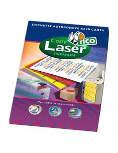 CAJA 70 HOJAS ETIQUETAS AMARILLO FLUORESCENTE CON MÁRGENES-LÁSER/INYECCIÓN DE TINTA/FOTOCOPIADORAS-70X36 MM TICO LP4FG-7036