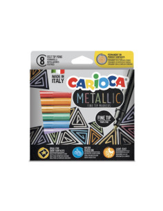 CAJA 8 ROTULADORES METALLIC PUNTA FINA CARIOCA 43162
