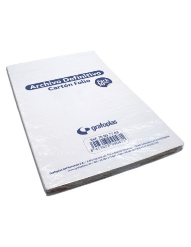 PACK 10 ARCHIVADORES DEFINITIVOS CARTON FOLIO 360X253X100MM BLANCO GRAFOPLAS 70907703