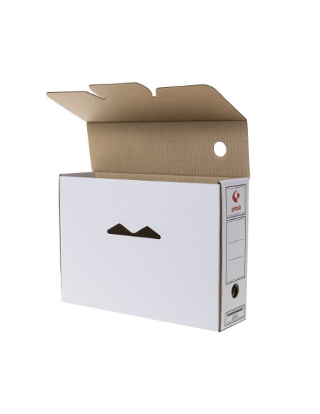 CAJA ARCHIVO DEFINITIVO CARTON FOLIO 360X253X100MM BLANCO GRAFOPLAS  PACK 10
