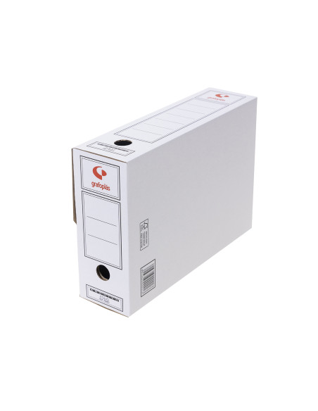 CAJA ARCHIVO DEFINITIVO CARTON FOLIO 360X253X100MM BLANCO GRAFOPLAS  PACK 10