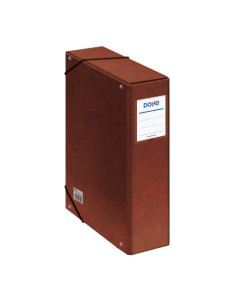 CAJAS DE PROYECTOS CARTÓN FORRADO LOMO DE 9 CM CUERO CON ETIQUETA 245X350X90 DOHE 09574