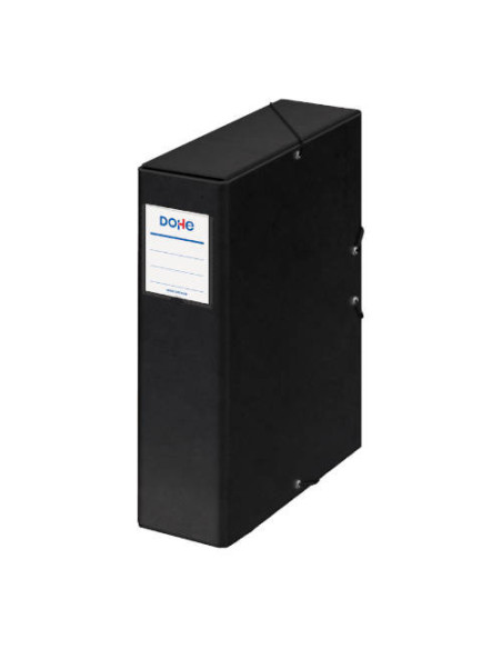 CAJAS DE PROYECTOS CARTÓN FORRADO LOMO DE 9 CM NEGRO CON ETIQUETA 245X350X90 DOHE 09747