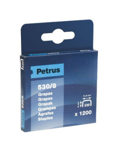 CAJA DE 1200 GRAPAS TIPO 530/8 COBREADAS PARA CLAVADORAS PETRUS 77514