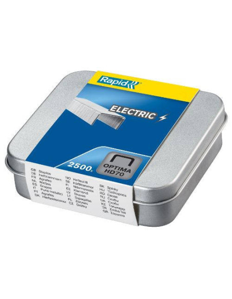CAJA DE 2.500 GRAPAS OPTIMA HD70 GALVANIZADA PARA GRAPADORAS ELECTRICAS REXEL 5001375