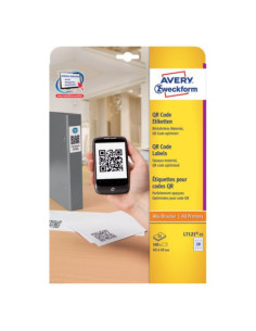 CAJA DE 25 HOJAS ETIQUETAS ADHESIVAS CUBRIENTE PARA CÓDIGO QR