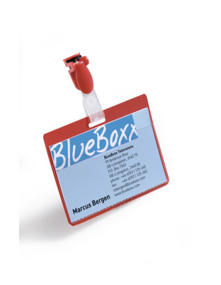 CAJA DE 25 IDENTIFICADORES CON PINZA ROJO 60X90 DURABLE 8106-03