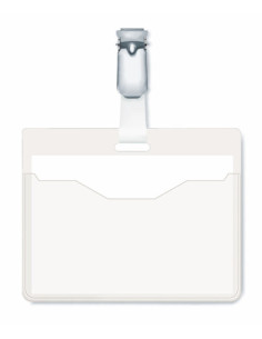 CAJA DE 25 IDENTIFICADORES CON PINZA TRANSPARENTE 60X90 DURABLE 8106-19 2