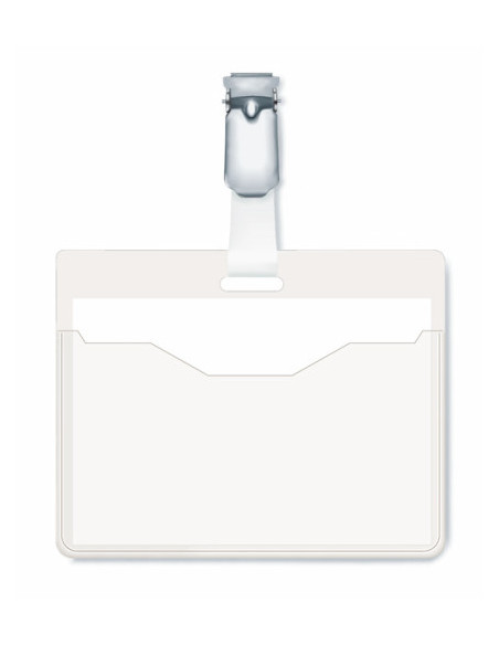 CAJA DE 25 IDENTIFICADORES CON PINZA TRANSPARENTE 60X90 DURABLE 8106-19