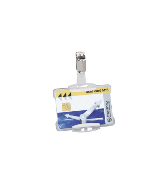 CAJA DE 25 IDENTIFICADORES PARA TARJETAS SEGURIDAD SIMPLE CON PINZA 54X85MM  DURABLE 8118-19