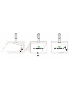 CAJA DE 25 IDENTIFICADORES PINZA PLASTICO LAMINA AUTOADHESIVA DURABLE 8102-19 2