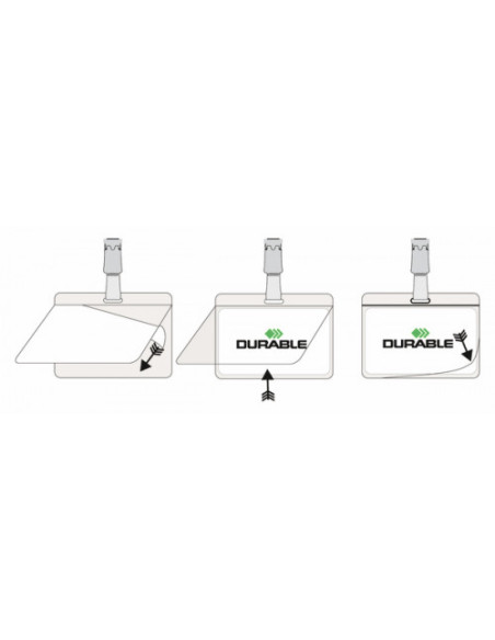 CAJA DE 25 IDENTIFICADORES PINZA PLASTICO LAMINA AUTOADHESIVA DURABLE 8102-19