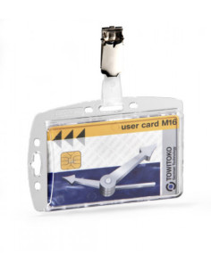 CAJA DE 25 IDENTIFICADORES RIGIDOS CON PINZA PARA TARJETAS 54X85 DURABLE 8005-19